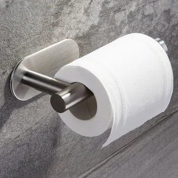 

Paper Holder, Self Adhesive 304 Stainless Steel Rustproof Toilet Paper Roll Holder, No Drilling Design Easy To Install, the Bath