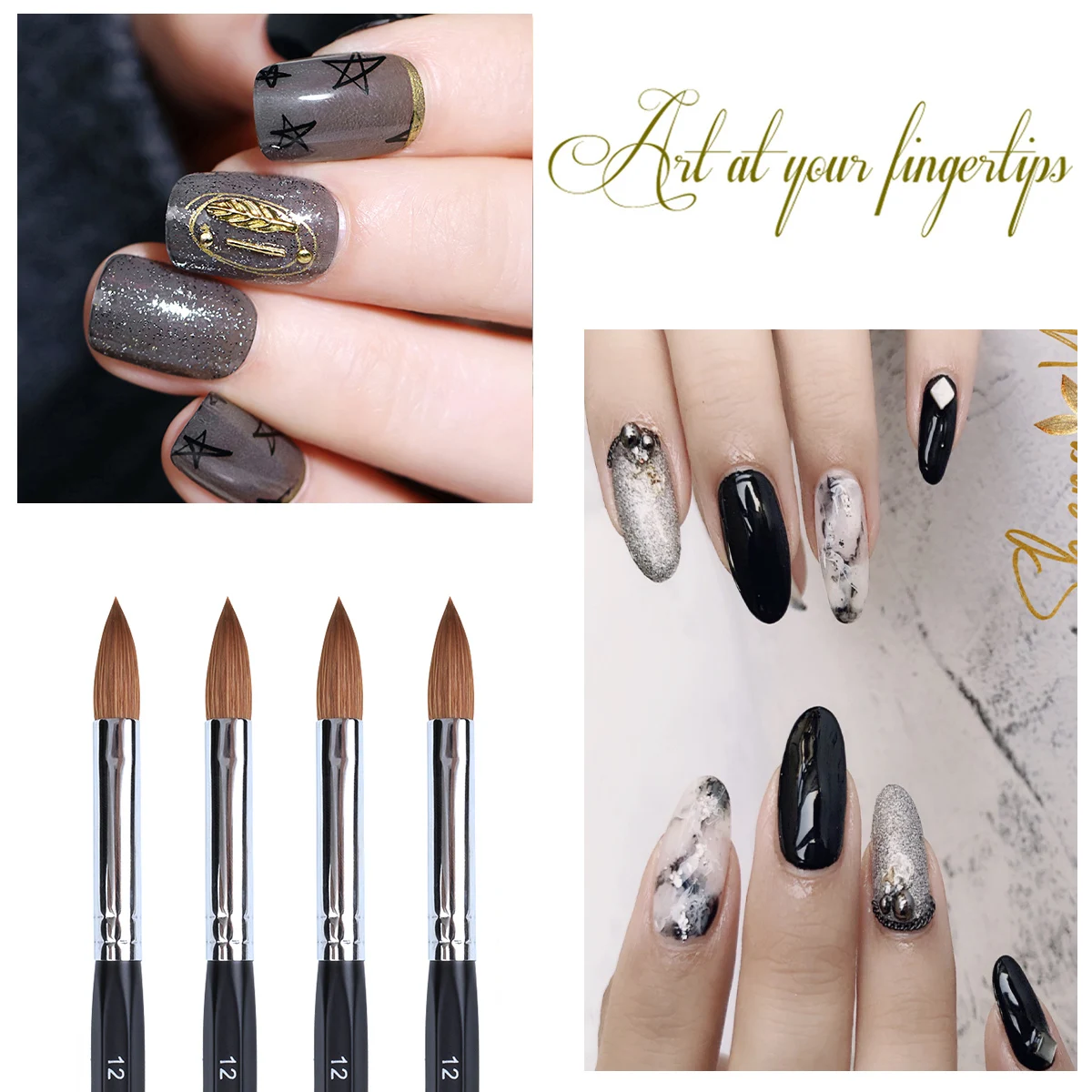 Eval Pure Kolinsky Hair Nail Brushes Acrylic Nail Painting Brush Professional UV GEL Nail Manicure Powder Pedicure Art Tools 3