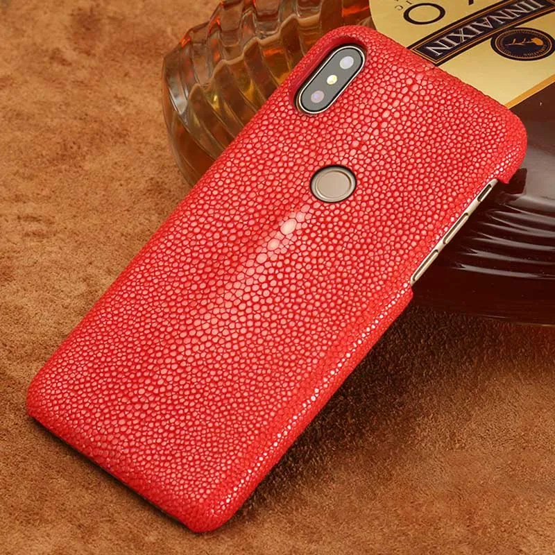 Phone Case For Xiaomi Mi 8 9se 9T A1 A2 A3 lite Max 2 Mix 2s 3 poco F1 Natural Pearl Fish skin For Redmi Note 4 4X 4A 5 6 7 Pro - Цвет: Red