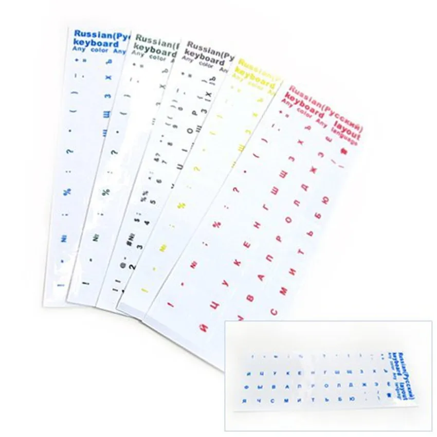 Universal Russian Transparent Keyboard Stickers for Laptop Letters Keyboard Cover for Notebook Computer PC Dust Protection-2