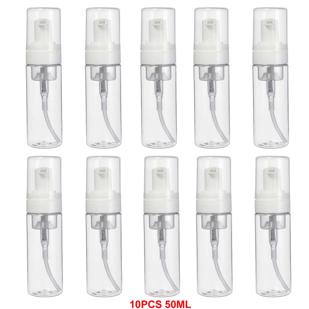

10PCS 50ML PET Portable Foam Refillable Bottle Empty Foam Pump Bottles for Sanitizer Facial Cleanser Cosmetics Containers Travel
