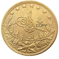 Ottoman Empire 1915 Mehmed V Heavy Gold Plated 100 Kurush Copy Coin 22mm Non Currency Coins Aliexpress