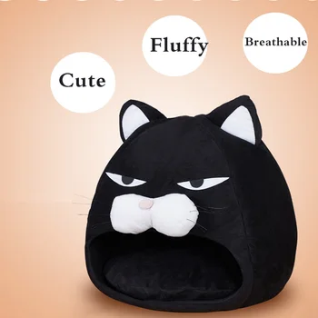 Foldable Cat House Soft Closed Pet Cat Bed for Cat Dog Cushion Nest Cartoon Warm Puppy Kennel Cats Cave Tent Pet Supplies 2