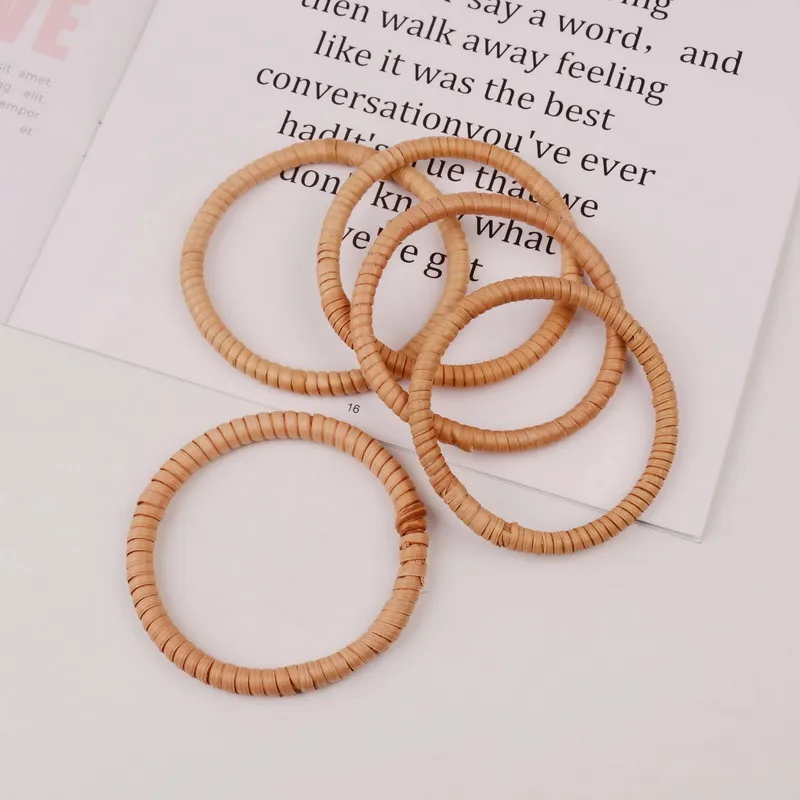 2020 New Handmade Natural Plant Straw Rattan Weave Round Wide Bracelet Bangle For Women Bohemian Braided Jewelry party | Украшения и