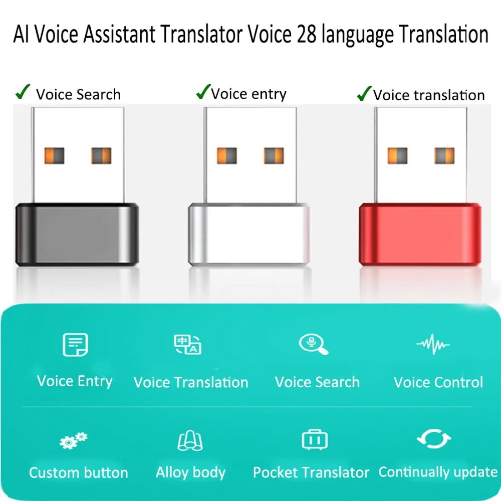 Голосовое управление, печатное устройство, поддержка 28 языковых переводчиков AI, умный говорящий переводчик в режиме реального времени для бизнес-учебы-серебро