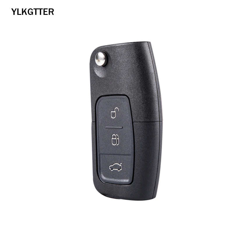 YLKGTTER 3 кнопки Складной Дистанционный автомобильный брелок для Ford Mondeo Focus 2 Fiesta с чипом транспондера 433 МГц 4D60 и Uncut лезвие ручной работы
