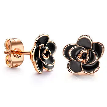

Fashion Sterling Silver 925 Earrings Jackets Rose Flower Attract Gril Earrings Jewelry Multicolor Women Accessories Brincos