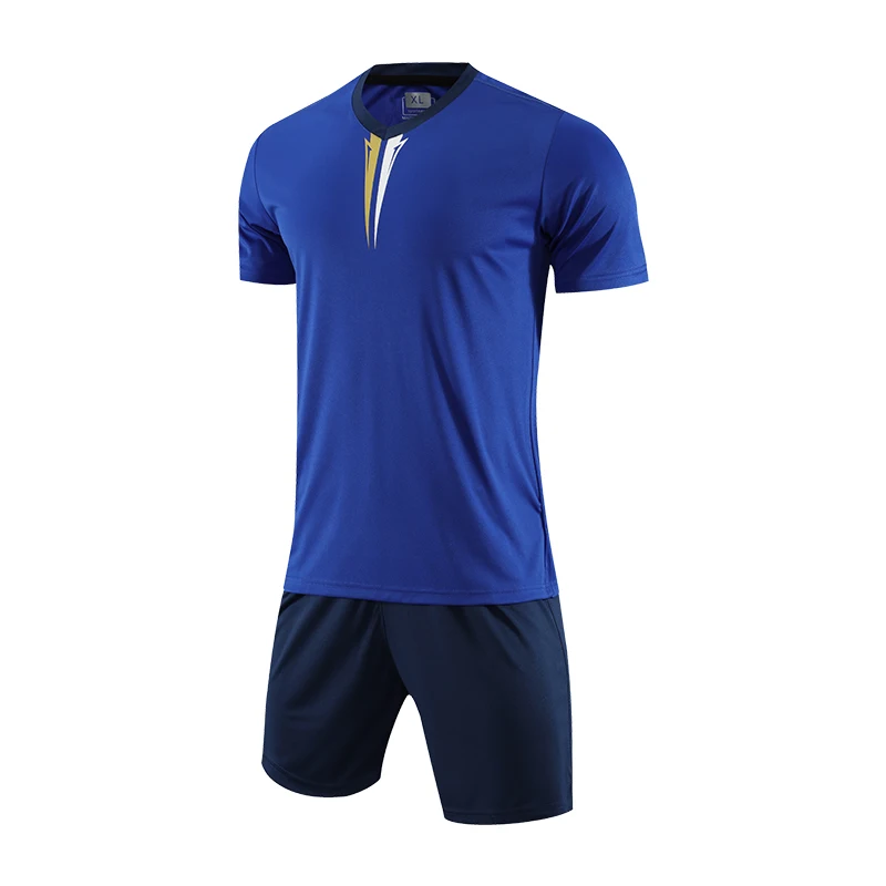 Мужская синяя футбольная майка с коротким рукавом взрослая Футбольная форма