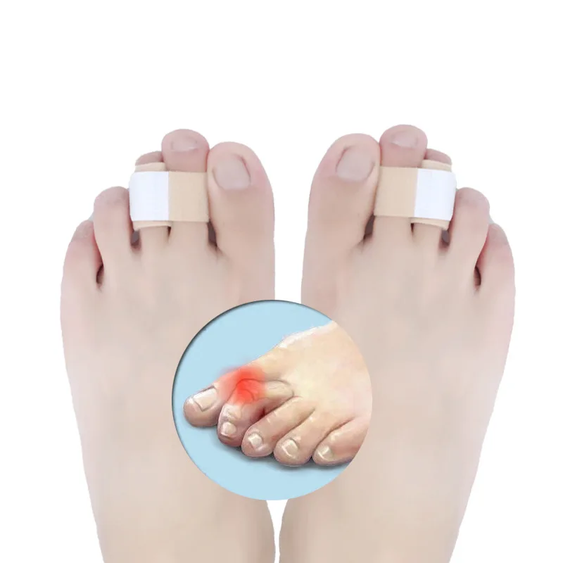 

One Pair Toe Finger Straightener Hammer Toe Hallux Valgus Corrector Bandage Toe Separator Splint Wraps Foot Care Supplies