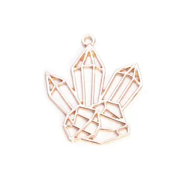 

10pcs Crystal Clusters Metal Frame Pendant Charm UV Resin Cabochon Set Jewelry Making Casting Craft DIY