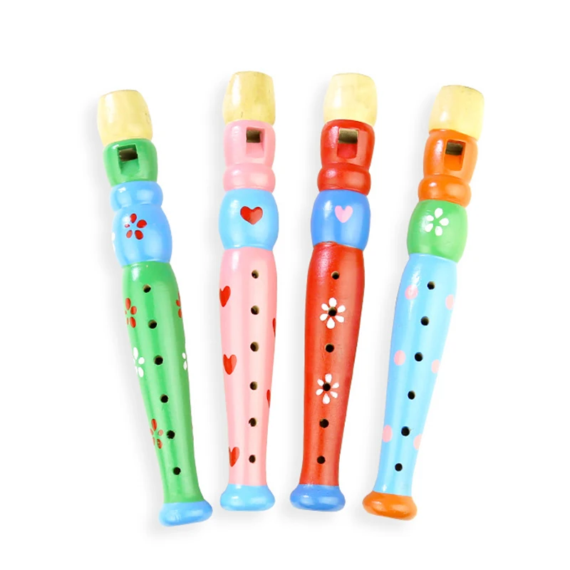Детский деревянный музыкальный инструмент, игрушка Fluet Piccolo Hooter ...
