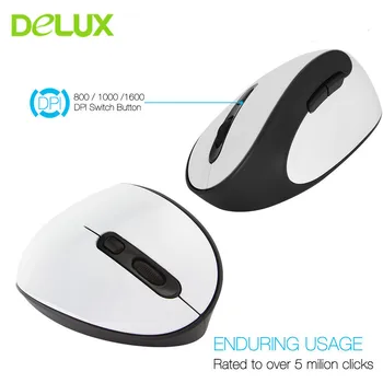 

Delux M618SE 2.4Ghz Vertical Wireless Mouse Ergonomic Computer Gaming Mice 6 Buttons 1600 DPI USB Optical Mause Gamer For Laptop