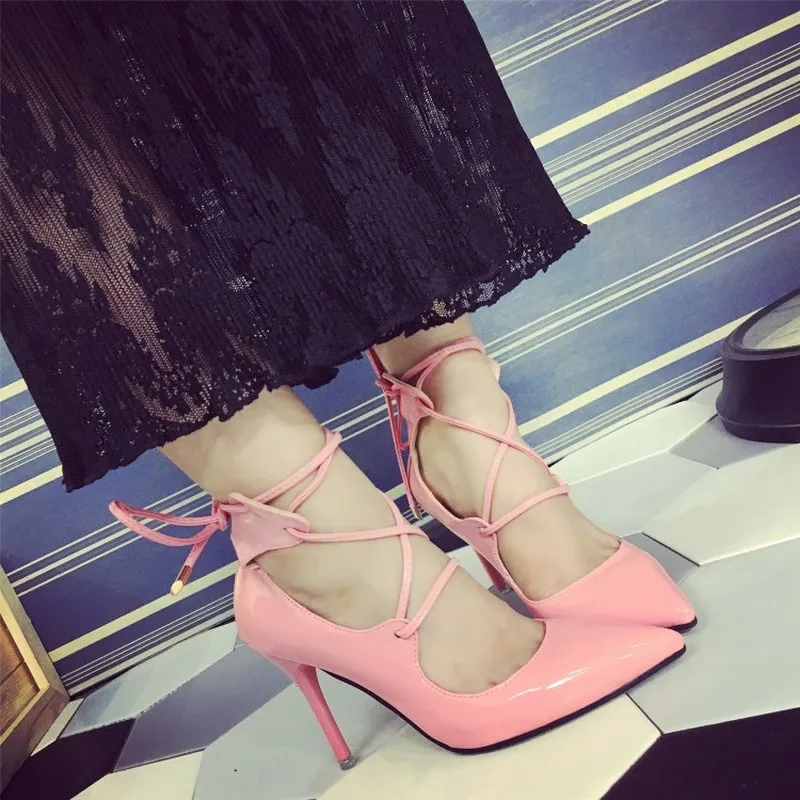 

Sexy Women Pointed Pumps Ankle strap Dress High Heels Boat Shoes Lady Wedding Elegant High-heeled Lady High Heel Office Y21-42
