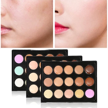 

Popfeel 15 Colors Bronzer Concealer Makeup Palette Face Foundation Contour Primer waterproof Concealer Cream Cosmetics NEW TSLM2