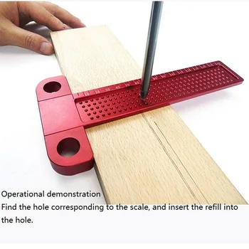 

Carpenter Tools T Square Ruler Woodworking Aluminum Alloy Scriber Measuring Carpentry Marking Tool Gauge Gauging Wood Working