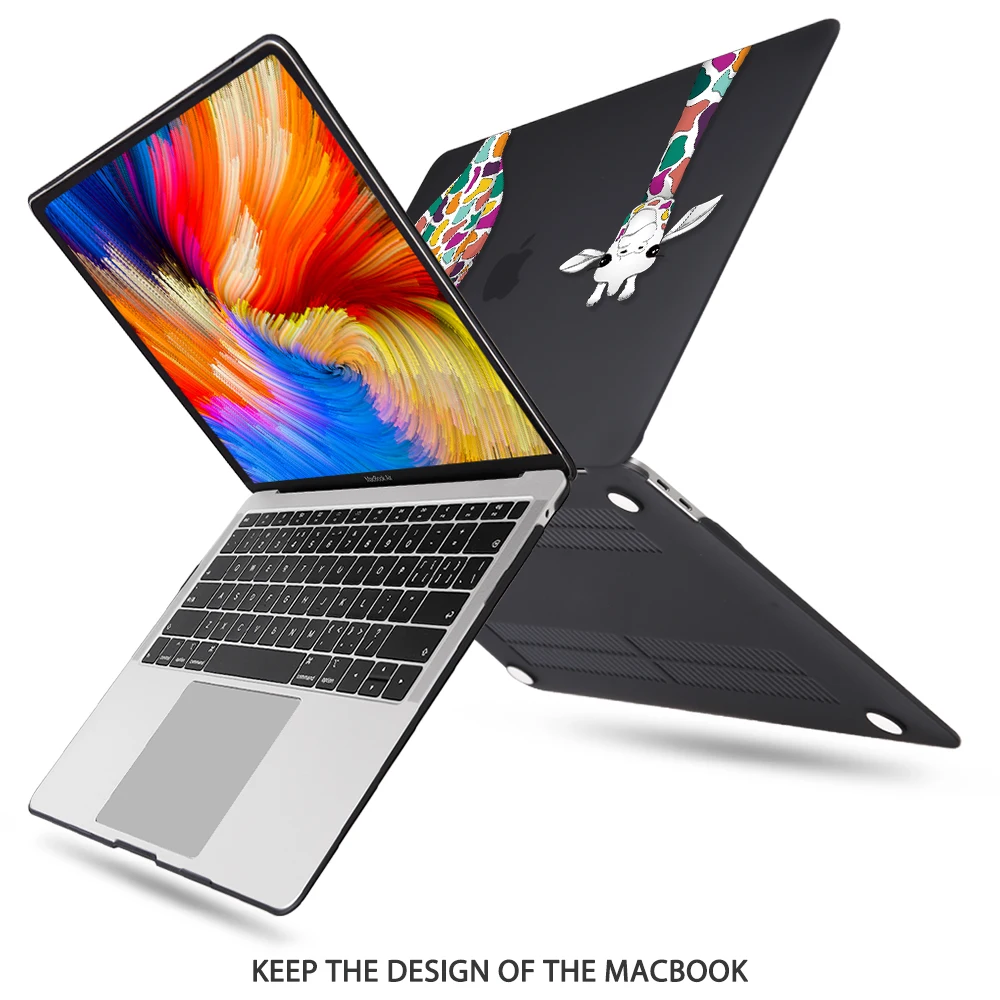 Цветной матовый гладкий Чехол для ноутбука с жирафом для MacBook Air Pro retina 11 12 13 15 Pro 16 13 дюймов A2141 A2159 Touch bar