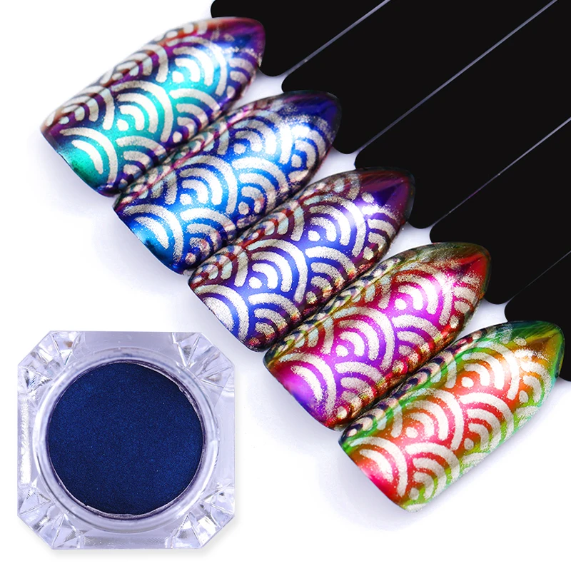 2 шт. Хамелеон блестящий порошок магнитный Сияющий зеркальный эффект пигмент для