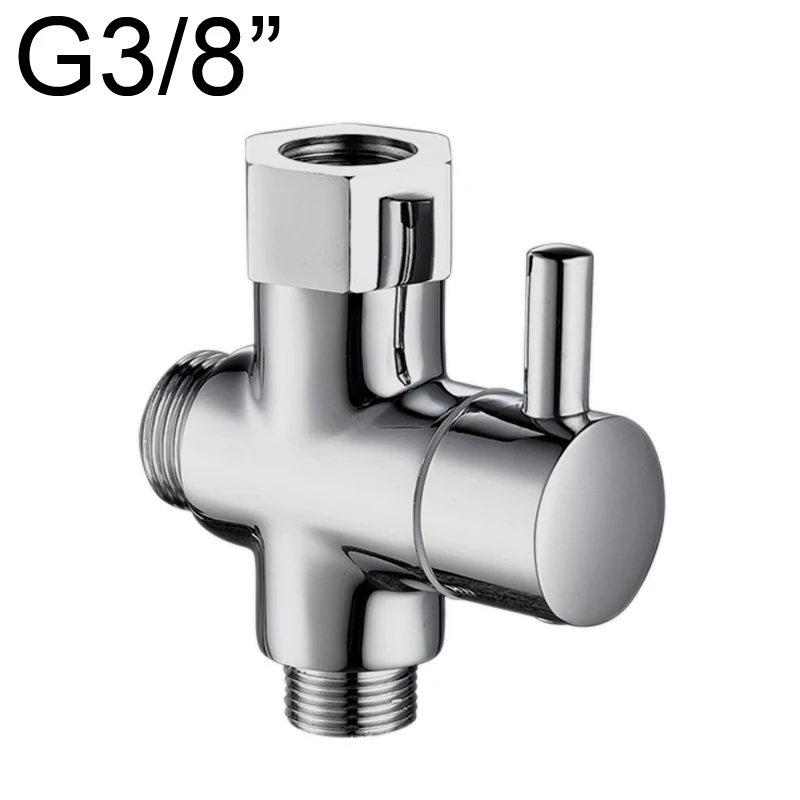 Bathroom Toilet Bidet Valve 3/8" Brass T adapter Diverter Chrome Plated