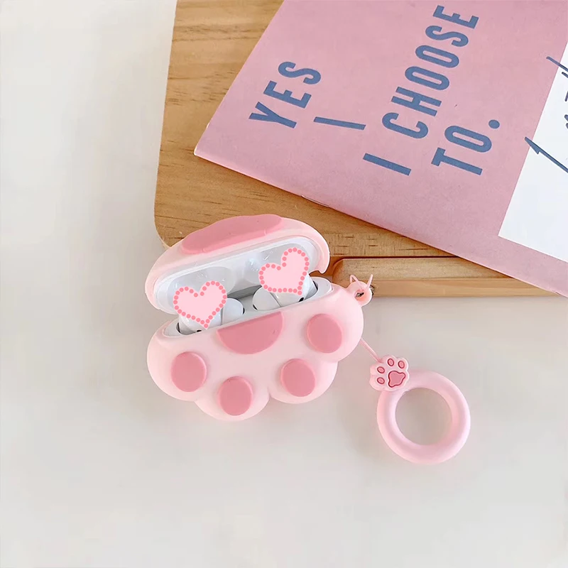 Милый 3D Силиконовый Футляр для наушников с кошачьей лапой Bluetooth Apple Airpods Pro Air Pods 3
