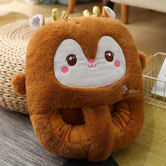 Téli Fűtött Lábmelegítő Mosható, Hangulatos Plüss Fűtőpad Meleg Csizmák Aranyos Jávorszarvas Papucs - Image 3