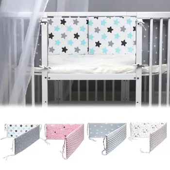 

2020 Hot Sale Cotton Breathable Crib Bumper Pads Washable Padded Crib Liner Set For Baby Safe Bumper Guards Crib Rail Padding