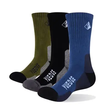 

YUEDGE Brand 3 Pairs Spring Summer Men Cotton Cushion Comfortable Business Casual Sports Runing Hiking Crew Dress Socks