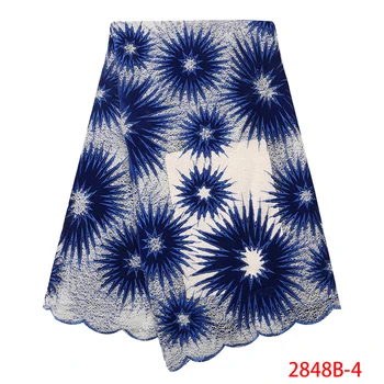

Blue Velvet Lace Fabric 2019 Latest Embroidered Nigerian French Tulle Lace High Quality African Lace Fabric QF2848B