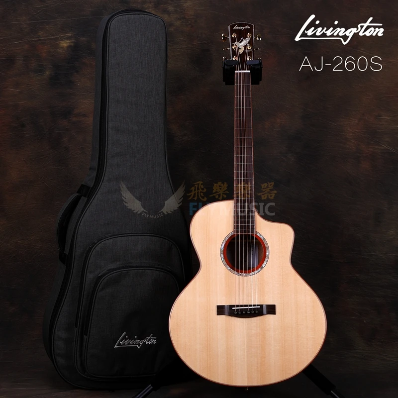 LivingSton AJ260S 41 дюймов, однотонное платье с длинными рукавами и деревянная акустическая Гитары, акустической гитары