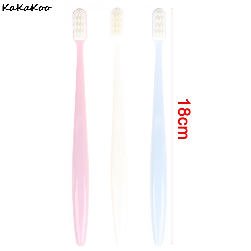 3pcs/Set Toothbrush Medium Soft Gentle Family Oral Hygiene Care Portable Adult Silicone Nano Toothbrush