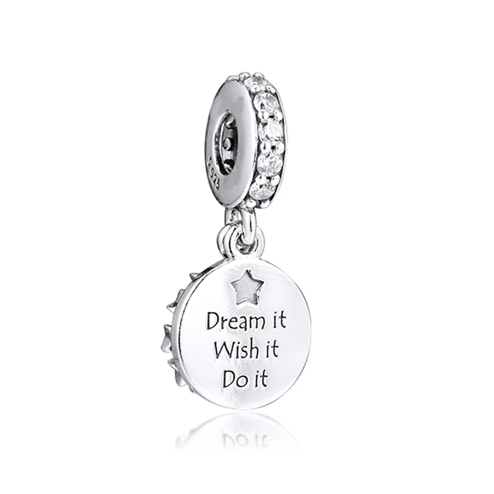 QANDOCCI 925 пробы серебро оригинальные вдохновляющие звезды висячие Шарм Fit Pandora Браслеты бусины для изготовления ювелирных изделий kralen