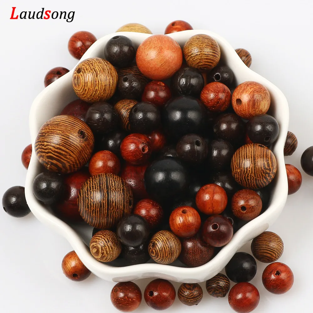 High Quality Rosewood Redwood Wenge Natural Wood Beads 6-15mm Round Wood  Loose Beads For Jewelry Making DIY Bracelet Accessories - AliExpress