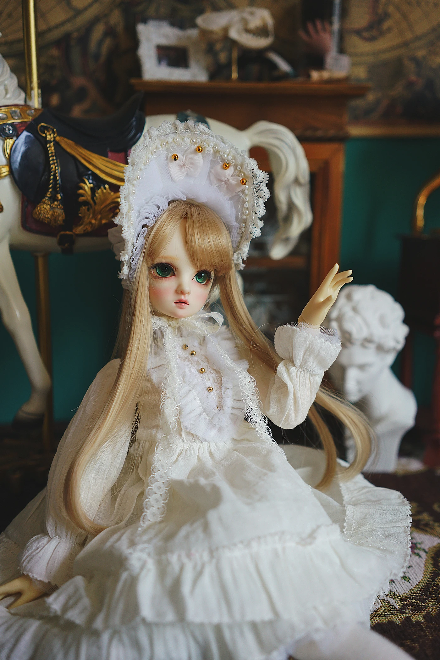 

BJD Dolls Clothes white Lolita Retro dress for 1/3 1/4 1/6 Toys Accessories dress Girls Toys