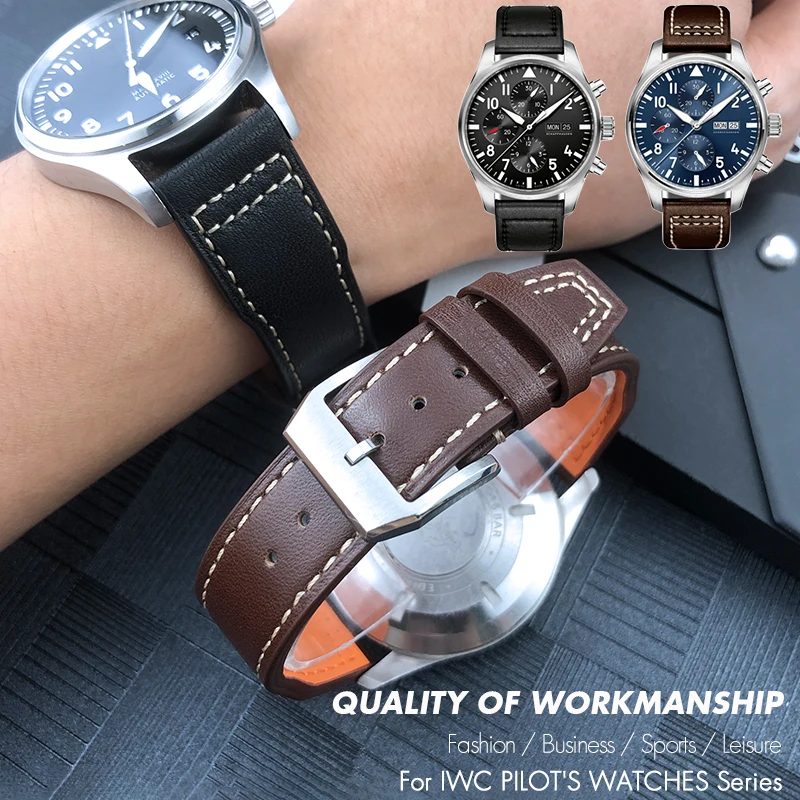 Bracelet De Montre En Cuir Véritable - Largeur 18mm, Marron, Boucle Dorée, Pompes à Baïonnette - Neuf