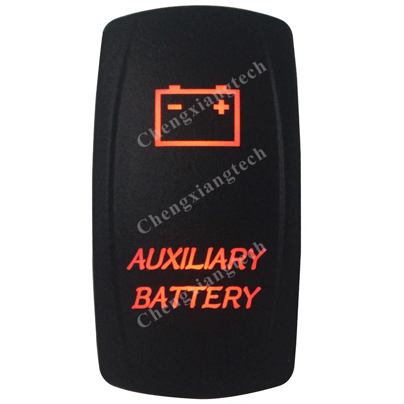 Marine Grade Waterproof IP68 AUXILIARY BATTERY Rocker Switch Orange Led 5 Pin ON/OFF SPST DC12V 24V Car Boat | Автомобили и