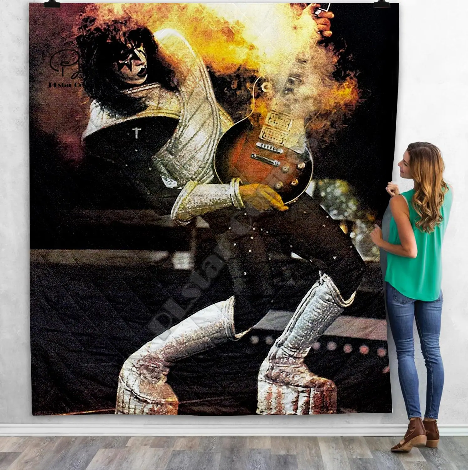 KISS Rock &amp Roll All Nite Party 3D Quilt Blanket For Kids Adult Bedding Throw Soft Warm Thin With Cotton style-3 | Дом и сад