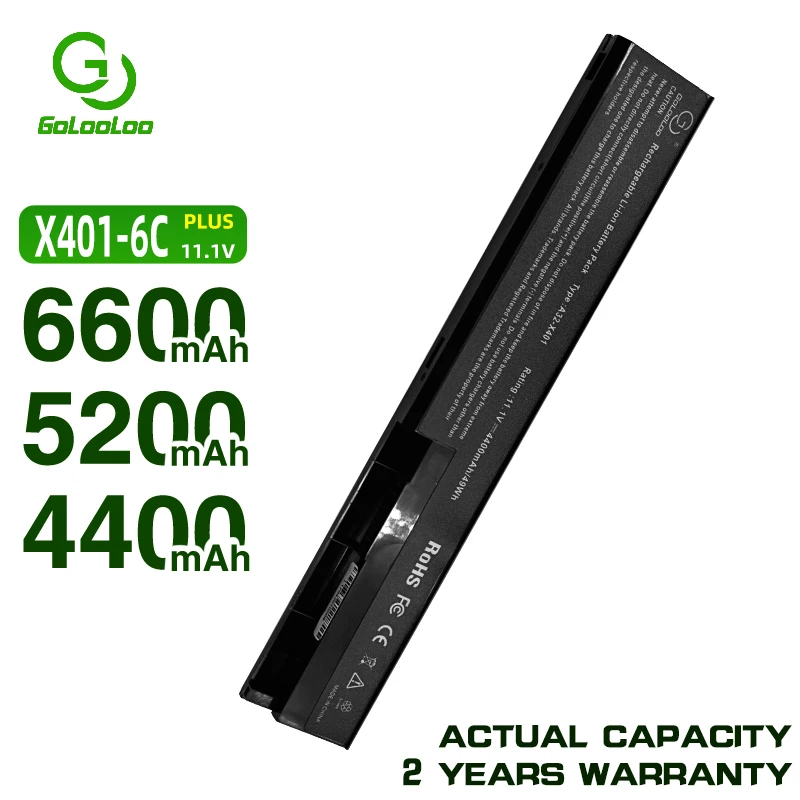 Golooloo Аккумулятор для ноутбука Asus X401A X501A X301 X301A X401 F301 F401A F501A S401U S301A S401A S501 A32-X401 |