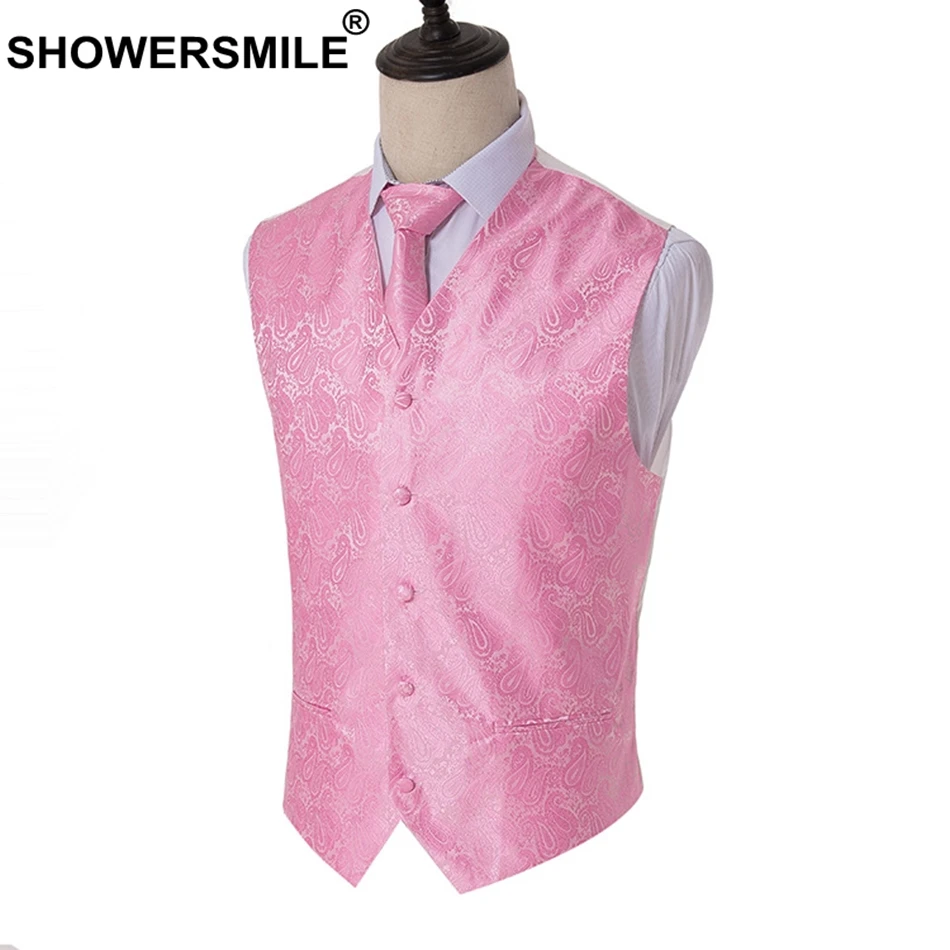 SHOWERSMILE 5xl жилеты для мужчин размера плюс Свадебный костюм с галстуком жилеты для мужчин искусственный шелк красный Свободный пиджак без рукавов для мужчин s весенняя одежда серый