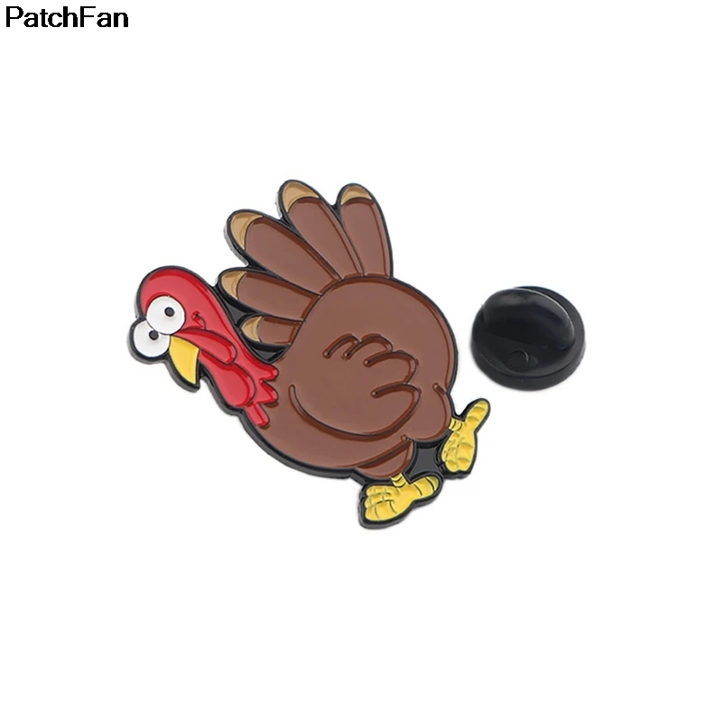 20 шт./лот Patchfan милый индейка цинк галстук мультфильм забавные булавки броши для рюкзака, одежды для мужчин и женщин шляпа Декоративные значки A2410