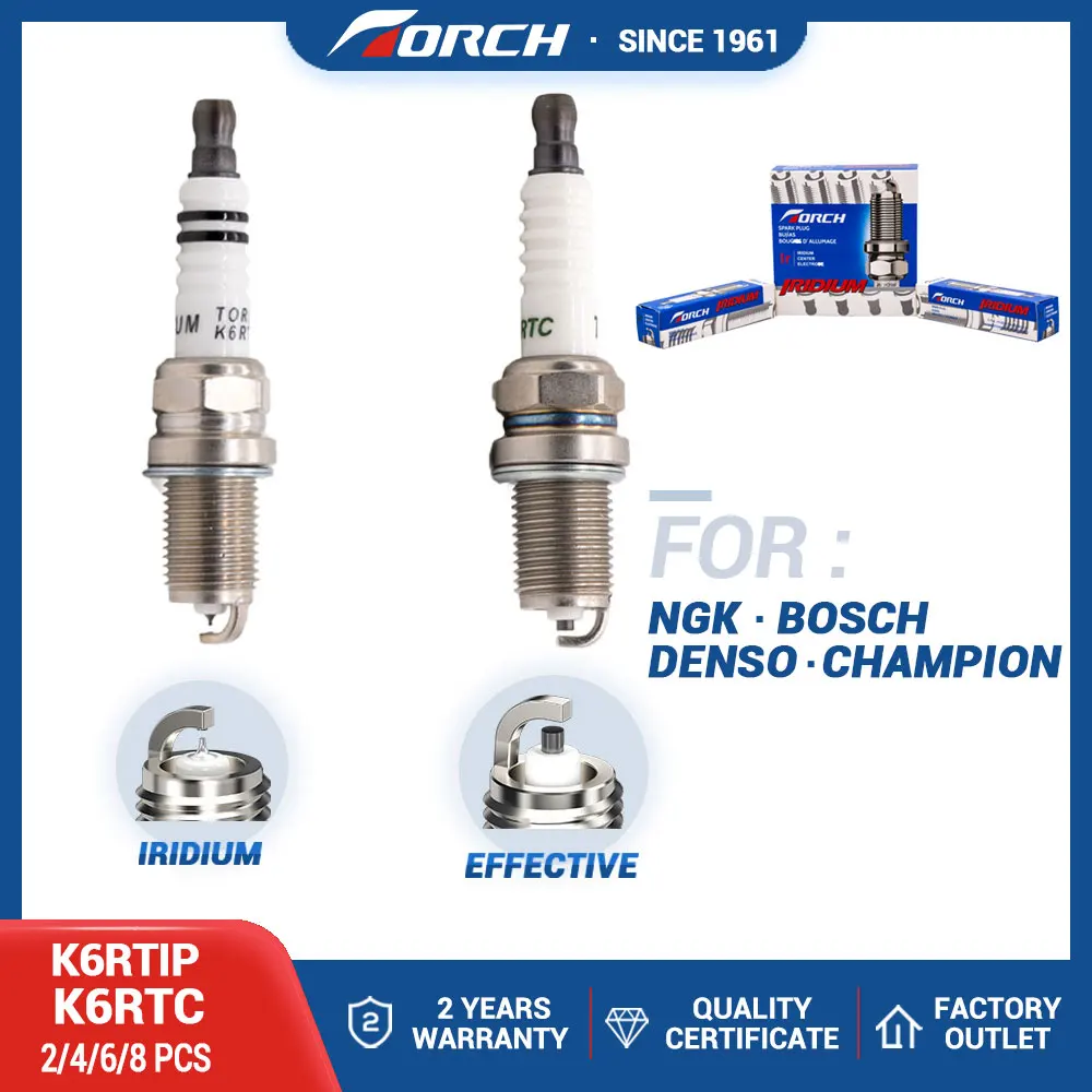 Original-TORCH-Spark-Plugs-K6RTC-K6RTIP-Series-Replace-for-IFR6S-BKR6ES ...
