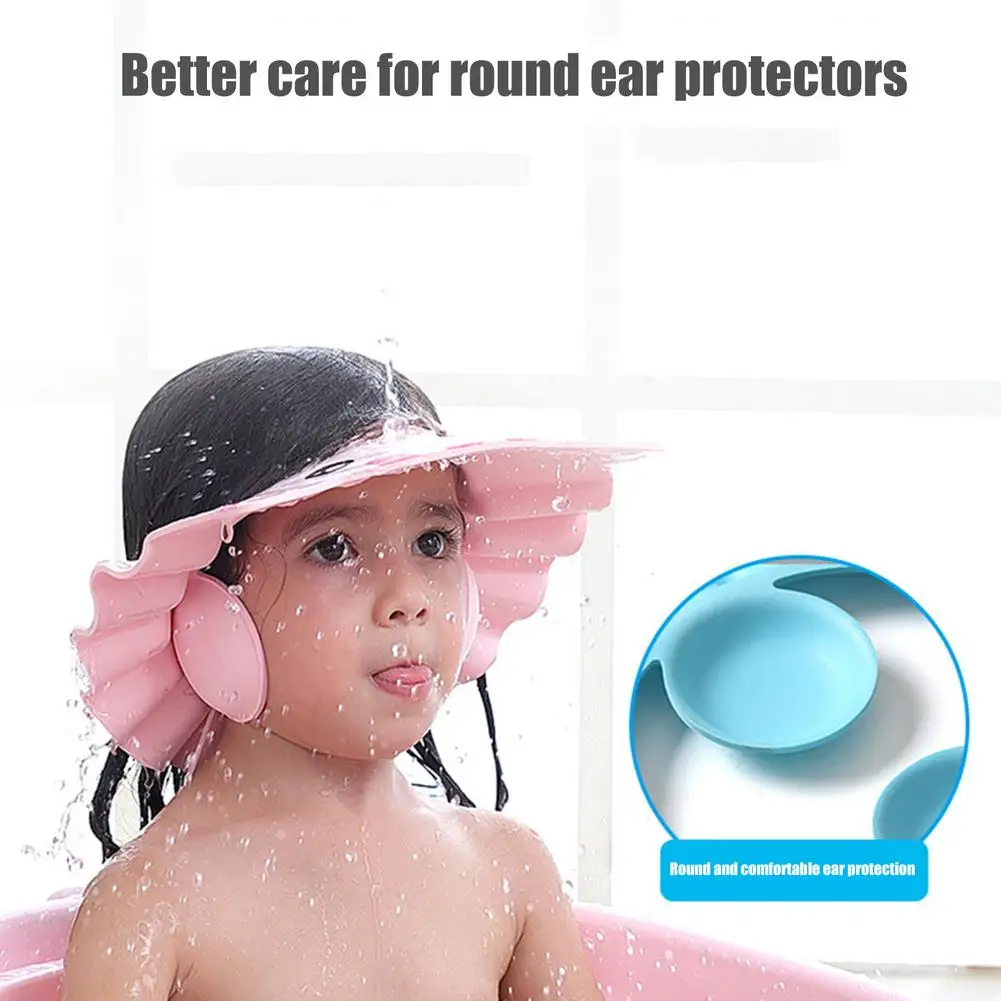 Baby Shower Soft Cap Adjustable Hair Wash Hat Newborn Ear Protection Safe Children Kids Shampoo Shield Bath Head Cover