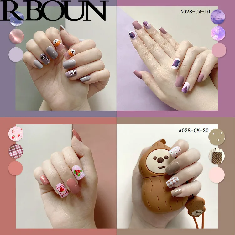 Nail Art Пресс на ногти Поддельные Советы с резиновыми полосками продается гроб