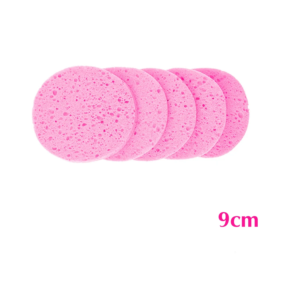 9cm 5pcs 5 шт. чистки губки компресс буфами на рукавах древесной целлюлозы обладает отшелушивающим эффектом мягкого лицевого моющего коврик для очистки Уход за кожей, инструмент для макияжа, 6/7/8/9/10 см - Цвет: 9cm 5pcs
