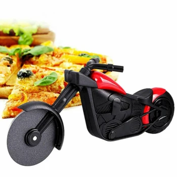 

Stainless Steel Pizza Cutter Motorcycle-shaped Pizza Cake Slicer Roller Cutter Kitchen Tools FPing