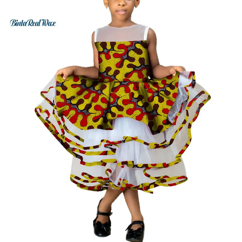 Детское платье принцессы; кружевное платье с принтом в африканском стиле для маленьких девочек; детское платье-пачка; одежда в африканском стиле; WYT381 - Цвет: 16