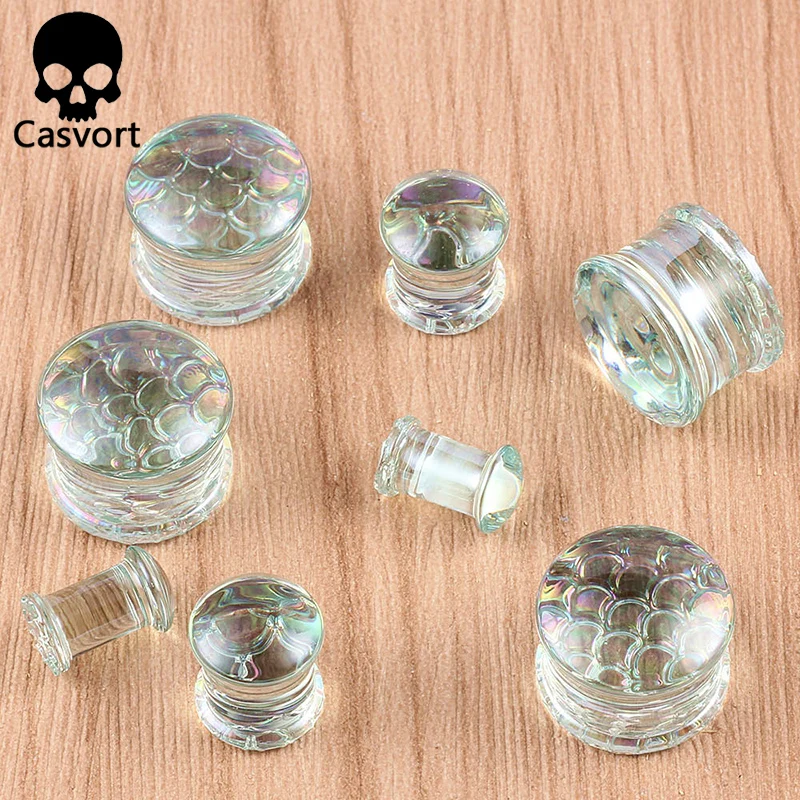 Casvort 2 шт. новые стеклянные ушные ювелирные изделия расширители для пирсинга туннели пробки стрелы ушные датчики подарок для женщин и мужчин подарок