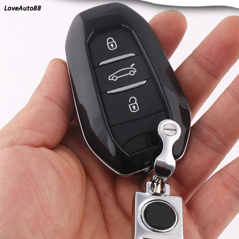 

Car Key Case Protection Key Cover Shell Keychain Ring For Peugeot 5008 4008 Car Accessories