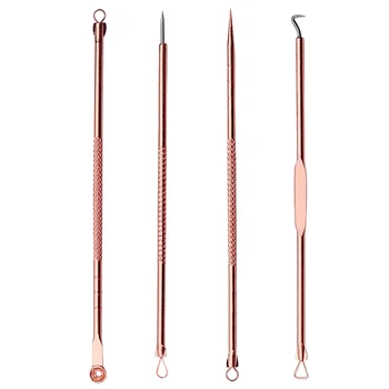 

Stainless Steel Blackhead Comedone Acne Pimple Blemish Extractor Remover Cosmetic Makeup Tool Set Kit