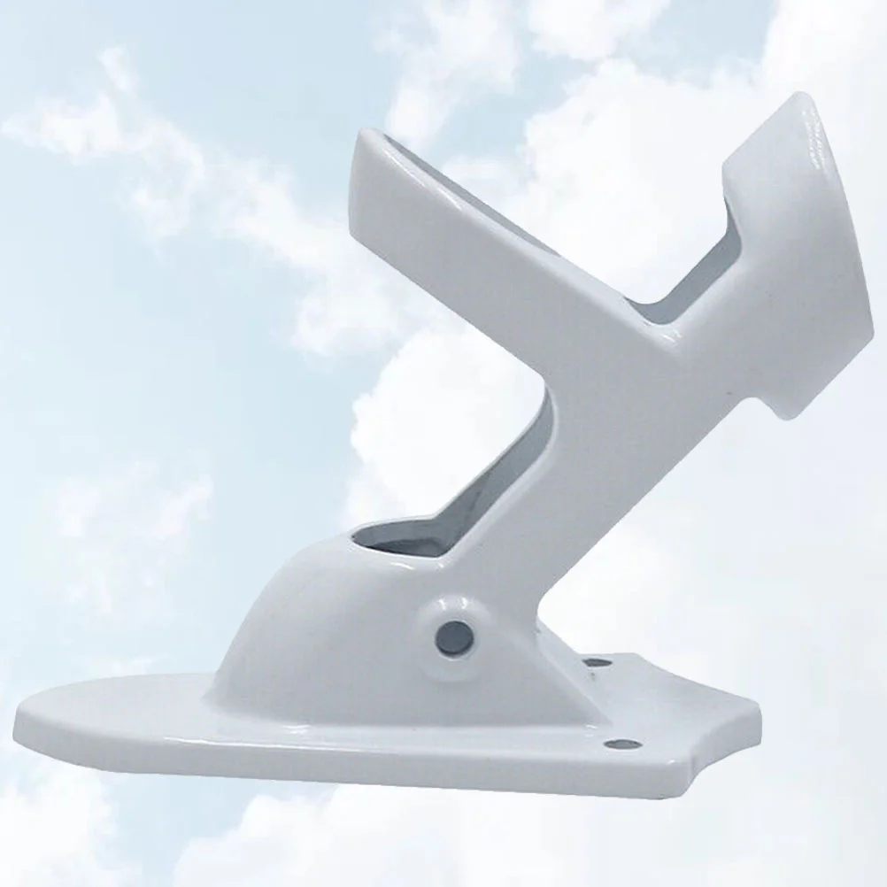 Screws Install Aluminium Alloy Flagpole Bracket Flag Post Support Base Flagstaff Wall Mount Flagstick Fixator (White) | Дом и сад