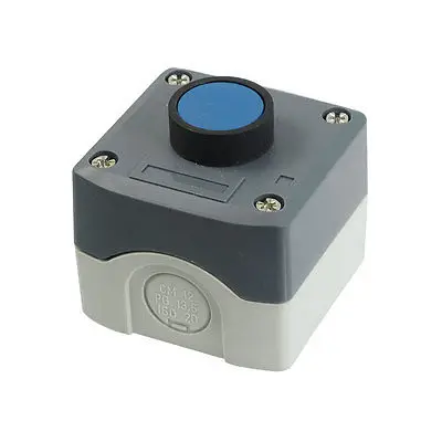 

Plastic Shell SPST Momentary Blue Flat Push Button Switch AC 400V 10(6)A