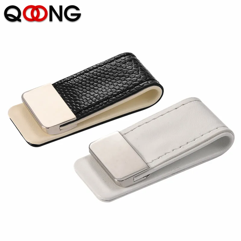 Custom Lettering Leather Money Clip Metal Men Women Card Pack Slim Bills Cash Clips Clamp for Money Thin Billfold Holder ML1-046